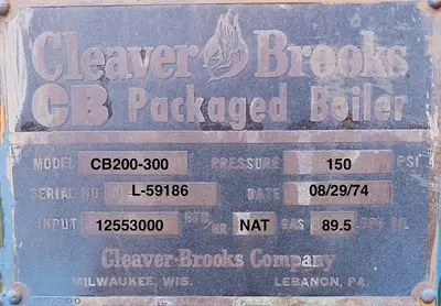 USED 1974 CLEAVER BROOKS CB200-300