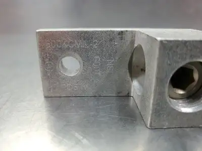 NSI 600KCMIL-2 AL9CU Aluminum Lug, 80mm Length, 25mm Opening. 4C-26