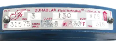 NEW DURABLA 3" CHECK VALVE CLASS 150 HT21353