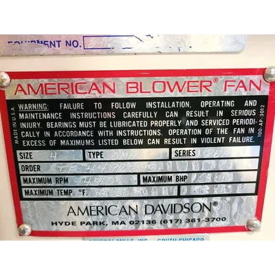 NEW AMERICAN BLOWER CORP. 4-OMH-86A