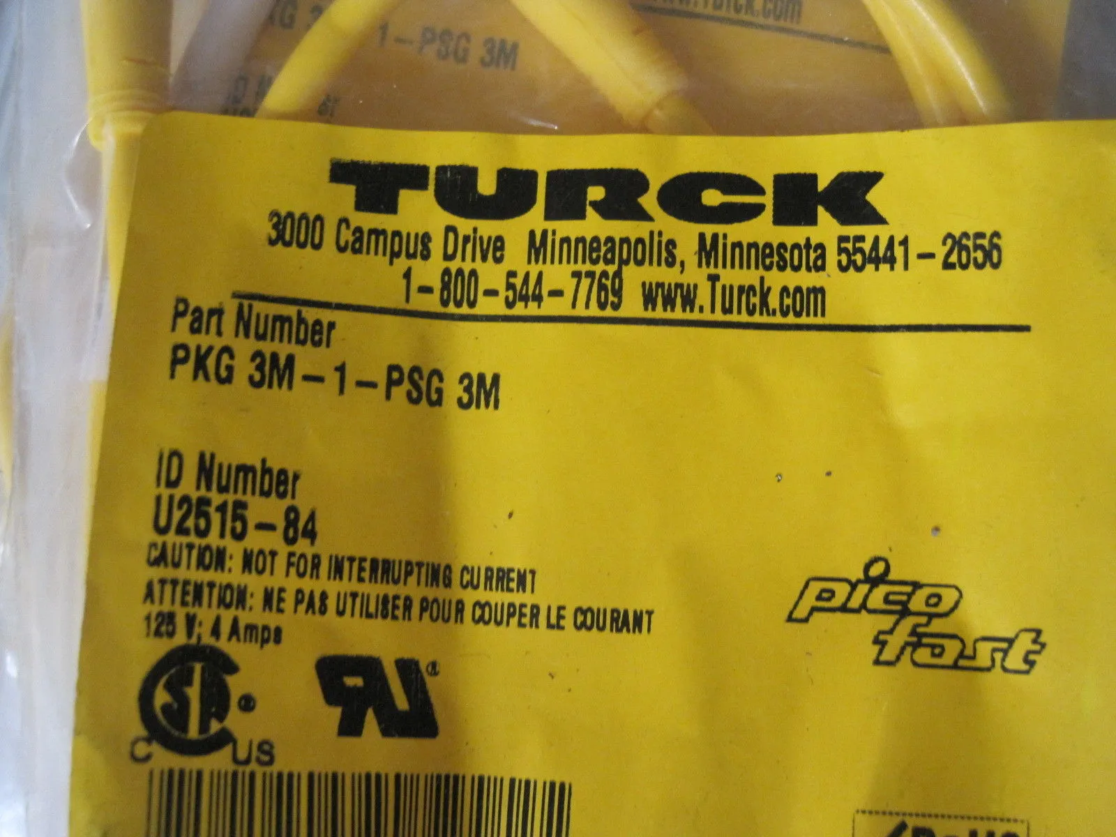 2 New Turck PKG3M-1-PSG-3M Cordset PKG3M1PSG3M
