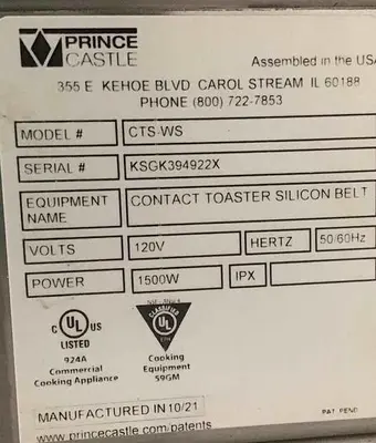 USED PRINCE CASTLE CTS-WS
