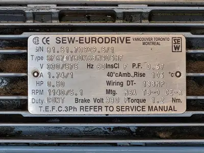 USED SEW-EURODRIVE SF67DT80K6BMG05HF