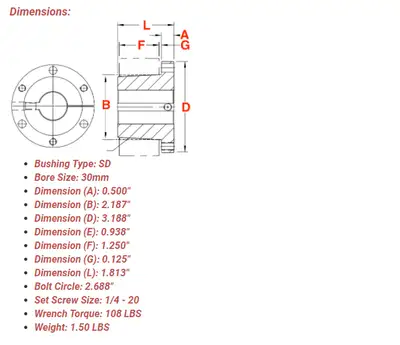 QD Bushing SDX30MM