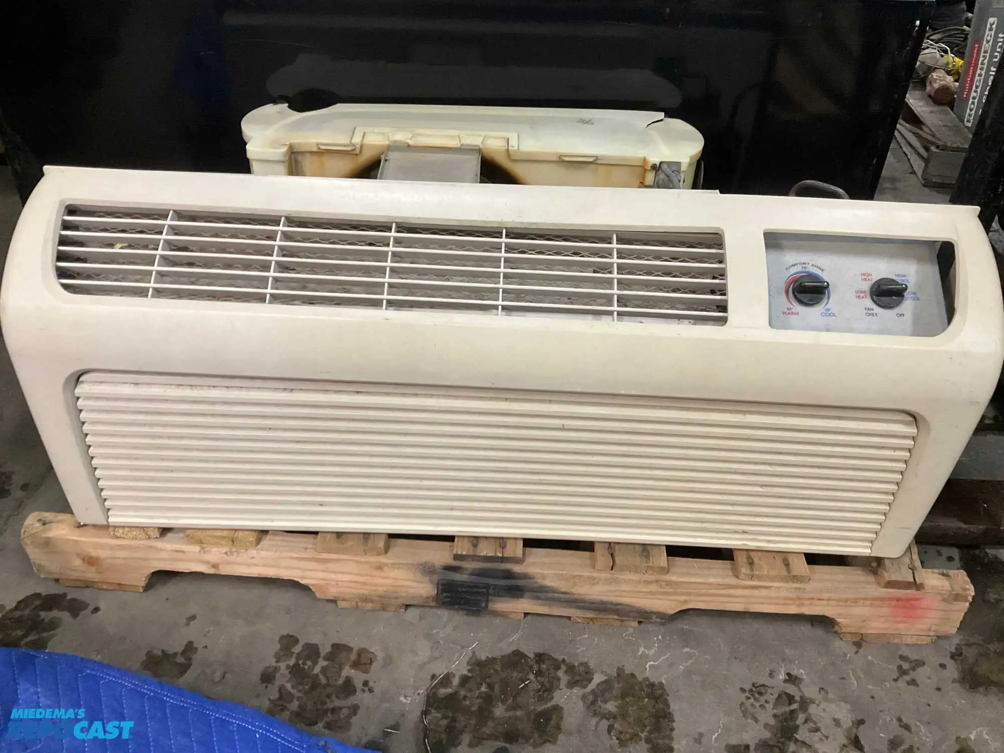 Wall Heater make and model unknown with slight exterior damage