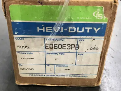 0.60 kVA Control Transformer, 120/240 pri. volts, 24 sec. volts E060E3PB