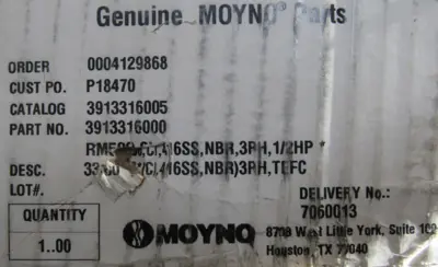 NEW MOYNO 3913316000 PROGRESSING CAVITY PUMP 3913316005 230/460V .5HP