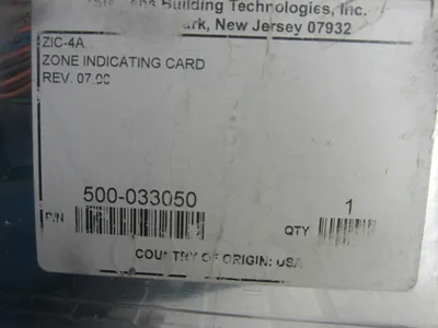 USED Siemens ZIC-4A Zone Indicating Card ZIC4A