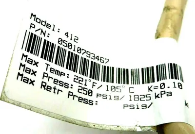 NEW ROSEMOUNT ANALYTICAL 05010793467 CONDUCTIVITY SENSOR 212 DEG F MAX TEMP