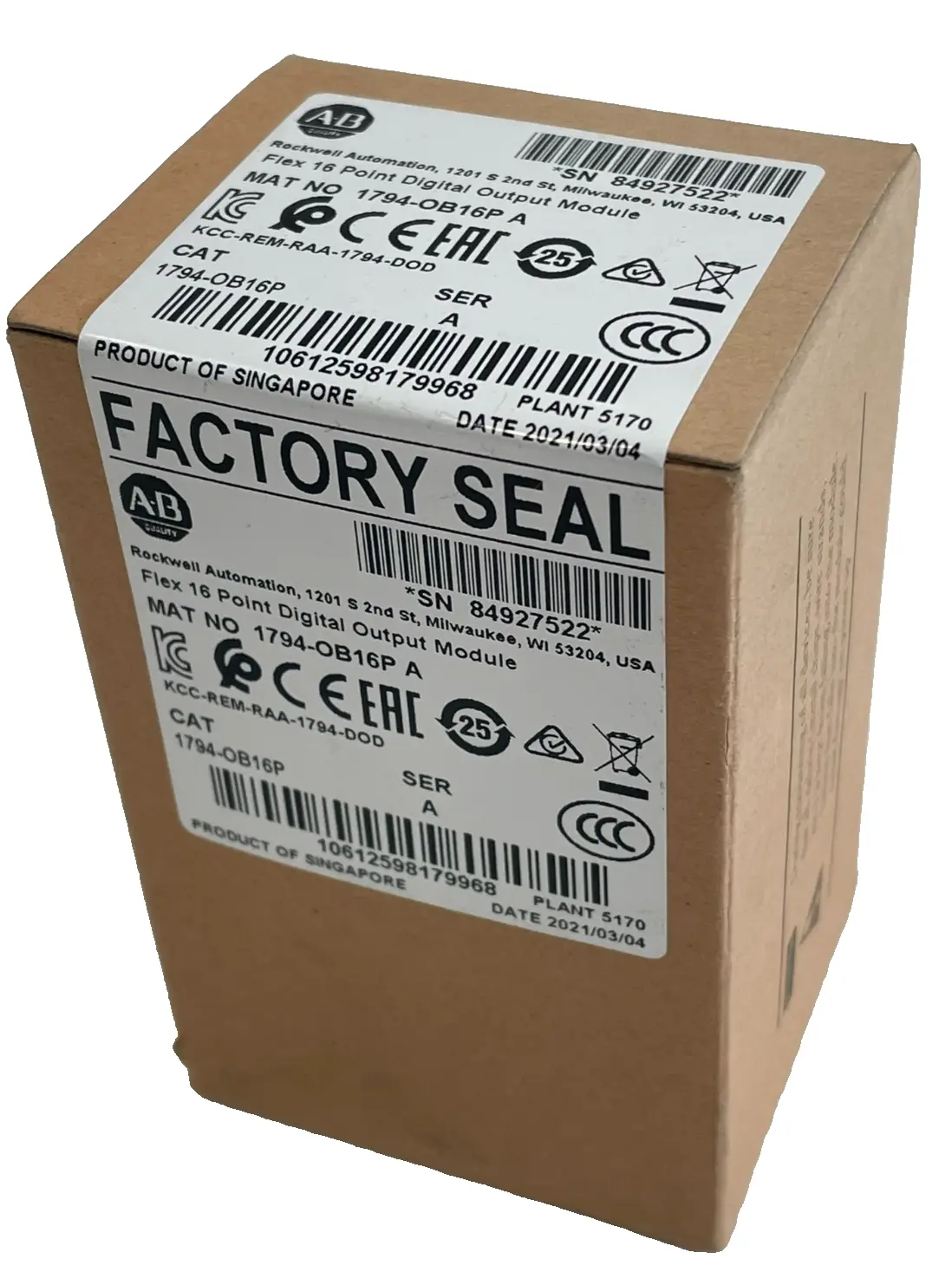 SEALED ALLEN BRADLEY 1794-OB16P OUTPUT MODULE SER. A 1794OB16P NEW, SURPLUS