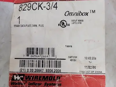USED WIREMOLD 829CK-3/4