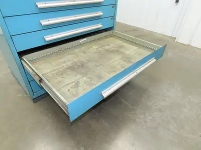 Nu-Era Modular Tool Storage Cabinet 11 Drawer 45x28x61" Stanley Vidmar Blue