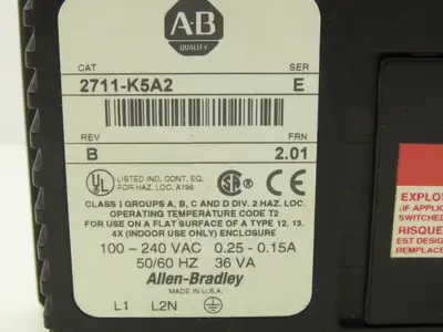 Allen Bradley 2711-K5A2 PanelView 550 HMI Control Panel Ser E Rev B *Read
