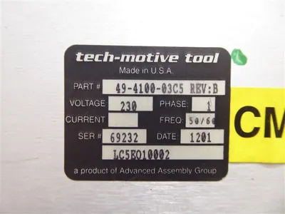 GSE Tech-Motive 49-4100-03C5 Tool Control Module Rev.B Missing Screw Top Used