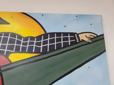 New | in-Stock FalconRestaurantSupply New Walmiru Original Faceless Painting on Canvas - Man in Hammock Rest 36" x 60" Estate & Personal Property Illinois US | Falcon Restaurant Supply #1376728
