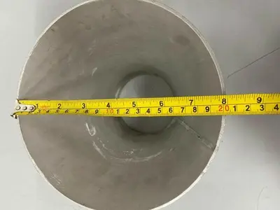 USED FELKER 316L STAINLESS STEEL 7" H X 4.625" OD X 8" OD 12GA REDUCER