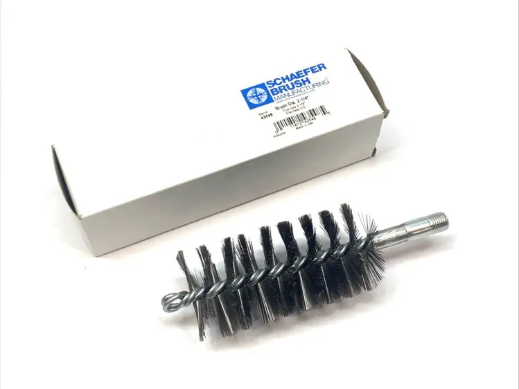 New | in-Stock Schaefer Brush Stainless Steel Wire Brush 2-1/4" Flue 2-1/2" Mandrel Mounted Brushes Michigan US | Maverick Industrial Sales #1399985