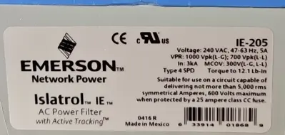 Emerson IE-205 Islatrol IE AC Power Filter 240VAC 5A loc4A12