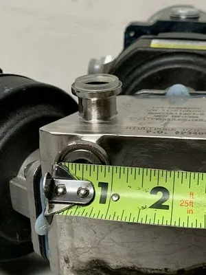 USED 3 ITT PURE-FLO SHEROTEC STAINLESS STEEL VALVES W/ POSITION MONITOR 3/4" SANITARY