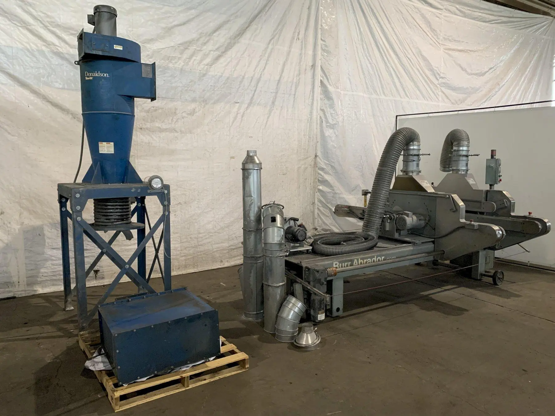 96" X 96" BURR-ABRADOR TOP SIDED DEBURRING MACHINE. STOCK # 0746323