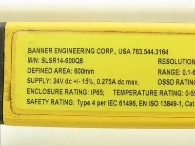 Banner SLSR14-600Q8 EZ-SCREEN Light Curtain Transmitter Receiver Set 600mm