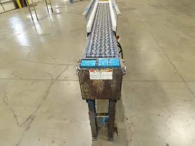 New London Engineering 8"x 6' 6" Plastic Roller Belt Accumulating Conveyor 30FPM
