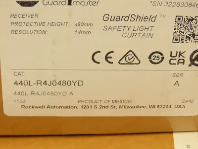 440L-P4J0480YD Guardshield Safety Light Curtain Transmitter/Receiver Set