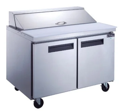 New | in-Stock Dukers New Dukers DSP60-16-S2 2-Door Commercial Food Prep Table Refrigerated in Stainless Steel Food Prep Tables Illinois US | Falcon Restaurant Supply #1376296