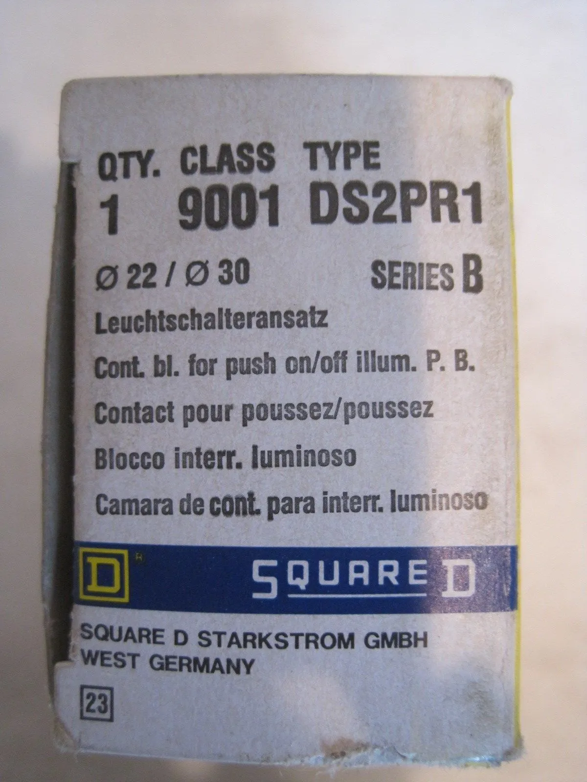 NEW SQUARE D 9001-DS2PR1 CONTACT BLOCK NSFP 9001DS2PR1