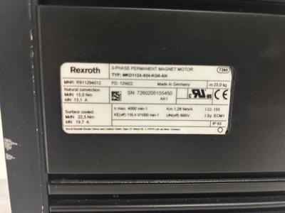 Rexroth MKD112A-024-KG0-AN AC 3-Phase Permanent Magnet Servo Motor 4000RPM