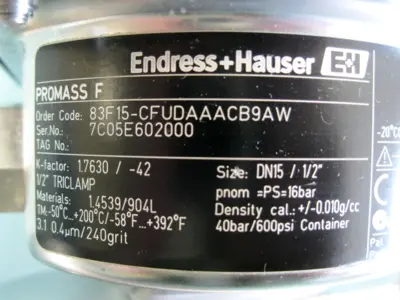 USED Endress Hauser 83F15-CFUDAAACB9AW