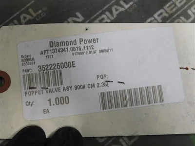 Diamond Power 352226000E Poppet Valve Assembly New