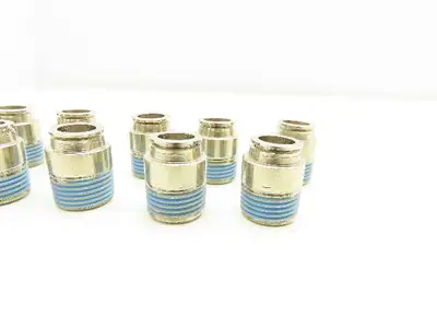 ATP B38-03MH Male Straight Fitting 3/8" Push Tube 3/8" Male NPT Brass Lot of 10