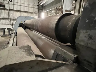 12' X 1" IMCAR MODEL 4RH 30/7 4 ROLL DOUBLE INITIAL PINCH HYDRAULIC PLATE ROLL. STOCK # 1156422
