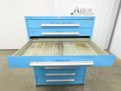 Nu-Era Modular Tool Storage Cabinet 9 Drawer 45x28x61" Stanley Vidmar Blue