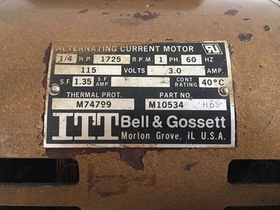 USED ITT BELL & GOSSETT M10534