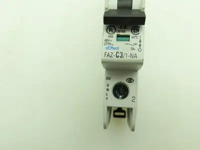 Eaton FAZ-C3/1-NA Miniature Circuit Breaker 3A 277AC 48VDC Lot of 2