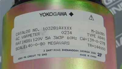 Yokogawa 103281AXXXX AC Varmeter 40-0-80 Megavars New NIB