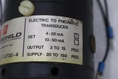FAIRCHILD T-5700-4 ELECTRIC to PNEUMATIC TRANSDUCER *FREE SHIPPING* #2989CC