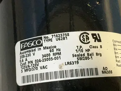 Used FASCO 71625758 Motors (misc) Ohio US | HGR 24 #1556717