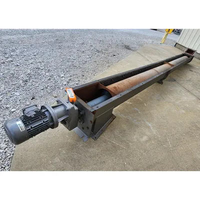 Used CI Conveyors Inc 11" Dia. X 20'-9"L Mild Steel Industrial Screw Auger 3HP