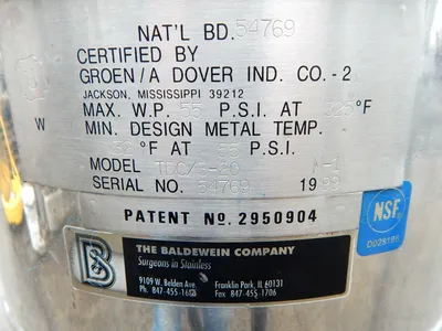 USED GROEN 20 QUART TILTING KETTLE TDC-3/20
