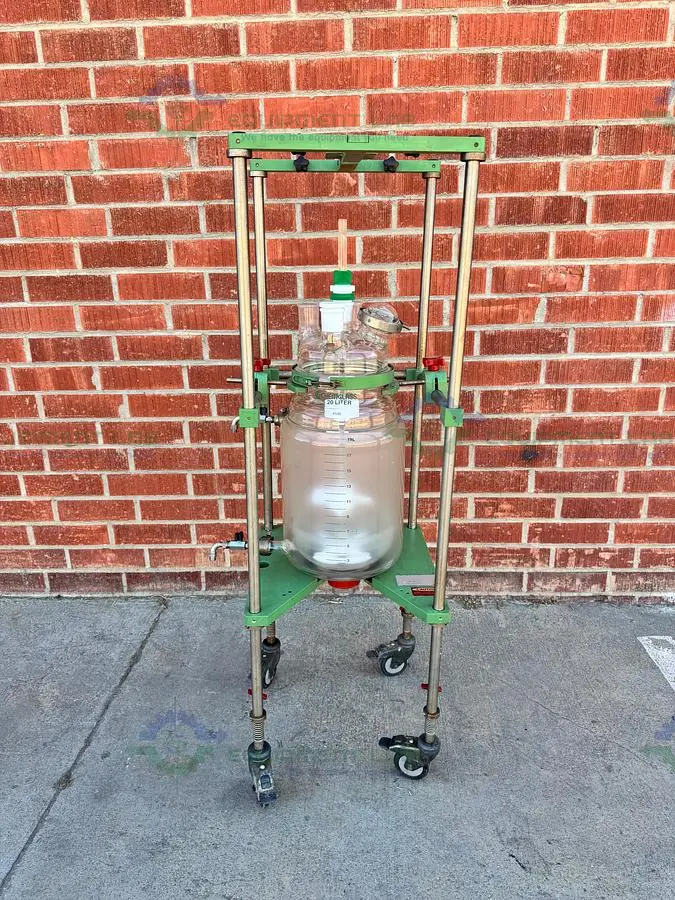 Used CHEMGLASS 20 LITER JACKETED GLASS REACTOR W/ STAND, IMPELLER Reactors California US | Equipment Lab #1394845