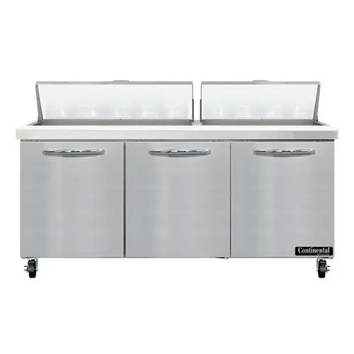 Continental SW72N18 72" Sandwich/salad Prep Table W/ Refrigerated Base, 115v