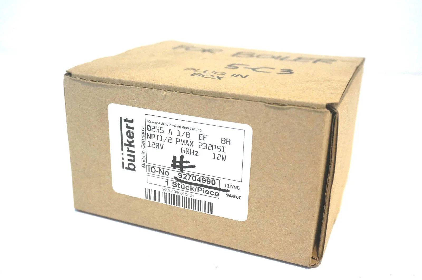 NEW BURKERT 92704990 SOLENOID VALVE NPT1/2