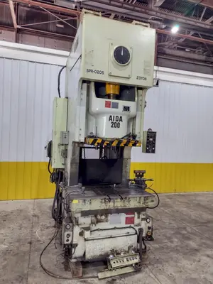 220 TON AIDA MODEL #NC1-200(2) GAP FRAME PRESS, WITH 9.84" STROKE: STOCK #22203