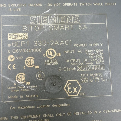 Used Siemens 6EP1333-2AA01 PLC Power Supplies California US | Davliegogo LLC #1705785