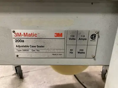 3M-Matic 200A Carton Sealer Adjustable Case Sealing System 115V Top Bottom Taper