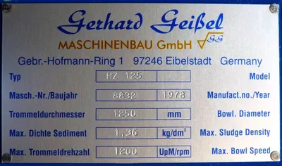 Krauss-Maffei HZ 125 peeler centrifuge, 316 SS.
