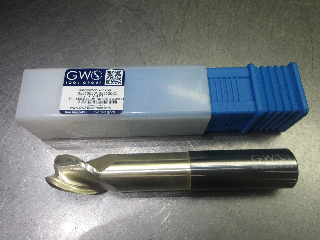 GWS 1" 3 Flute Carbide CR Endmill 1" Shank .12" R 35010020NS54120C5 (LOC2638A)